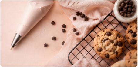 A cosy baking scene with cookies and baking tools